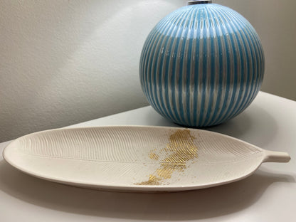 Golden Ivory Leaf Tray