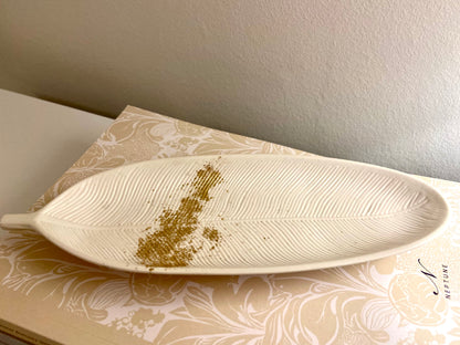 Golden Ivory Leaf Tray