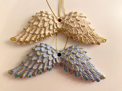 Ornament Set: Cross & Angel Wing